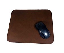 Rustic Brown Top Grain Leather Mouse Pad Work Desk Mat USA Made 12x10 Inches picture