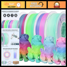 Matte Rainbow PLA 3D Printer Filament Bundle - 4 Colors, 1.75mm, 1kg, Fast Color picture