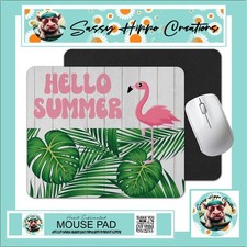 Mouse Pad Flamingo Hello Summer Tropical Plant Anti Slip Back Easy Clean Durable picture