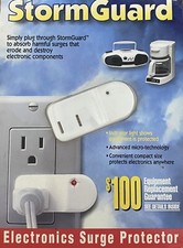 2 PACK Woods STORM GUARD ELECTRONICS SURGE PROTECTOR # 7461 Max 6000 Volts NEW picture