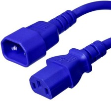 20 PACK LOT 2ft IEC C14 - C13 Blue Power Cord 14AWG 15A/1875W 100-250V 0.6M picture