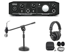 Mackie Podcast Podcasting Recording Bundle w/ Interface+Mic+Headphones+Stand picture