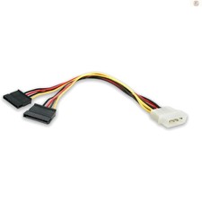 Efficient 12in LP4 to 2x SATA Power Adapter - High-Speed Dual Power Splitter picture