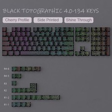 Letter Drive Topographic PBT Keycaps 98/133 Key Cherry Profile Side Print MX picture