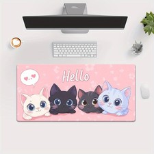 1pc Cartoon Meowing Cat HD Printed Pad for Desk, Multi Functional XXL Mousepad picture
