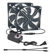 2 x 120mm Computer Fan with AC Plug 110V 220V AC Powered Fan with DC 3V to 12V S picture