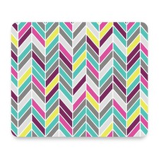 Pink Teal Purple Herringbone Pattern Yellow Grey Geometric Zigzag Mouse Pad picture
