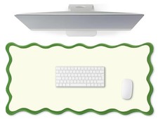 Scalloped Desk Mat Large Scalloped Piping Cute Desk Mat 31.5