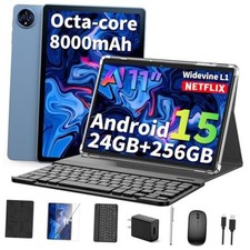 2026 11 Inch Tablet with Keyboard, Android 15 Tablet with Gemini AI() Silver picture