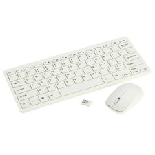 Wireless Keyboard and Mouse Combo 2.4GHz Slim Quiet Full Size PC Laptop White picture