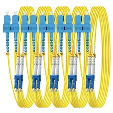 5 PCS OS2 Single Mode SC To LC Fiber Patch Cable 1m/3FT Quality Accessory Kit picture
