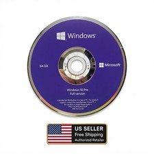 Microsoft Windows 10 Pro 64-Bit DVD 1 PC Product Key Sealed Box Install Disc picture