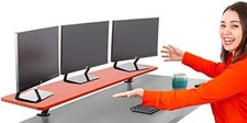 55 Inch Clamp On Desk Shelf | Large Monitor Riser Supports 3 Screens for Extra picture
