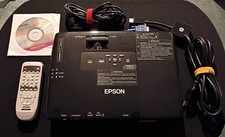 Epson PowerLite 1750 Projector H372A 1094 Lamp Hours Remote Bag Cords picture