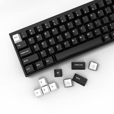 XVX WOB Keycaps 168 Keys Double Shot PBT Minimalist White On Black Cherry picture