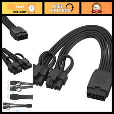 12VHPWR 16 Pin to Dual PCIe 8 Pin GPU Power Cable Extension, 6.8in PSU Adapter picture