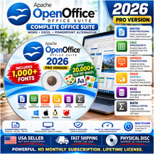 Open Office Pro Home Student Business 2026 Software Suite for Windows and MAC CD picture