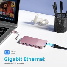 BFADEHA 12-in-1 USB-C Hub - Triple Monitor Docking Station with 100W Power Deliv picture