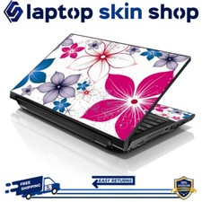 Laptop Skin Sticker Notebook Decal Cover Colorful Flowers for Dell Apple 17 - 19 picture