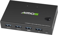 Aimos KVM Switch 2 Port HDMI Switch for 4K USB 2.0 Brand New picture