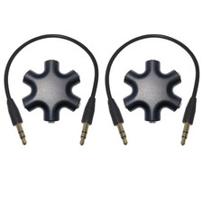 Typheoniks 5-Jack Audio Headphone Splitter 5 Way for 3.5mm 2 packs, Black  picture