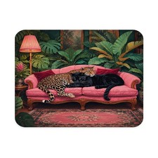 Maximalist Leopard and Black Panther Mouse Pad 9.5x7.9 Inch picture
