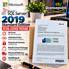 SQL Server 2019 Standard Microsoft 24 Core Unlimited CAL Retail License FPP picture