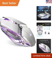 Silent Rechargeable Gaming Mouse - T12 Wireless with 7 Buttons & LED Effects picture