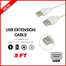 3FT USB 2.0 Extension Extender Cable Cord USB A Male to Female HIGH SPEED White picture