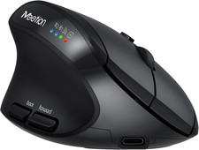 Left-Handed Ergonomic Vertical Mouse, Wireless, Rechargeable, Black picture