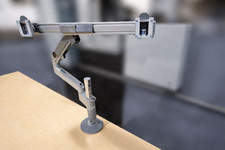 Humanscale M8 Dual Monitor Arm SILVER Adjustable Desk Mount Heavy Duty Tested picture