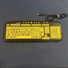 Large Print Letter Computer USB Keyboard Visually Impaired - Ez See Easy Yellow picture