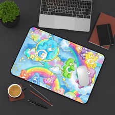 Rainbow Care Bears Desk Mat | Cute Cloud Pattern, Playful Pastel Mouse Pad picture