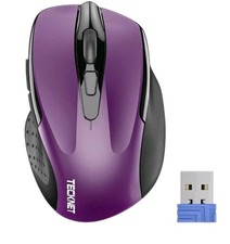 TECKNET Wireless Mouse 2.4G Cordless Optical Computer/Laptop Mouse PURPLE tech picture