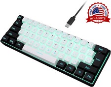 Teclado Gamer Compacto 61 Teclas con 60 Por Ciento Membrana RGB USB C PC picture