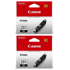 2 Pack GENUINE Canon CLI-251 Black Ink for PIXMA MG6620 MG7520 MX922 iP8720 picture