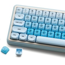 132 Keys PBT Jelly Keycaps Cute Custom Creamy Blue MOA Profile MX Switches picture
