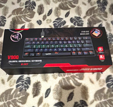 HXSJ V900 Mechanical Wired 61-Key Illuminated Keyboard QWERTY EN Black/Red picture