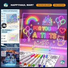 RGB LED Drawing Board - Reusable Light Up Message Pad, 10 Color Modes, USB Power picture