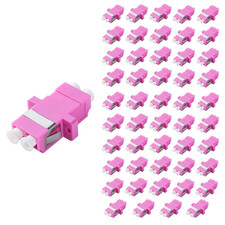 50Pcs LC to LC OM4 Fiber Cable Optical Coupler Duplex Adapter Connector picture