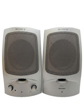 Sony SRS-A57 MEGA BASS Computer Speakers w/ AC Adapter Silver O1 picture
