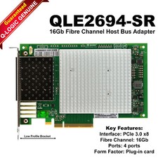 U85032 QLogic QLE2694SR 16Gb Quad Port FC PCIe Gen3 x16 HBA Card High Pe G1N picture