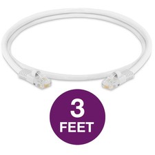 2 PCS White Cat5e Patch Cable Cat5 Ethernet Cord RJ45 Connectors LAN UTP Wire picture