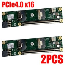 2PC SlimSAS 8i x2 to PCIe4.0x16 Slot Adapter SFF8654 Riser Card GEN4 for Network picture