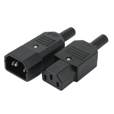 1Pair 10A 3 Terminals Panel Mount IEC320 C14 Power Socket C13 Plug Adapter picture