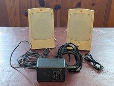 Vintage white Apple Powered Speakers II - Complete Pair W/Power Supply picture