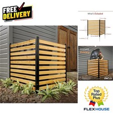 Durable Cedar Wood Privacy Screen Kit - Elegant 2-Panel Outdoor Solution picture