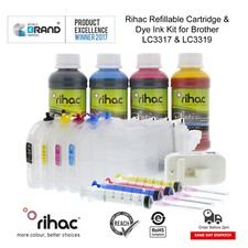 Rihac LC-3317XL LC-3319XL Refillable Ink Cartridge Kit for Brother MFC-J5330DW  picture