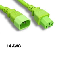 10x Green 3ft Power Cable IEC60320 C14 to C15 14AWG 15A/250V SJT PDU UPS System picture