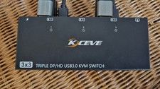 KCEVE 3x3 Triple Monitor KVM Switch 8K DisplayPort HDMI USB 3.0 KC-KVM303DH picture